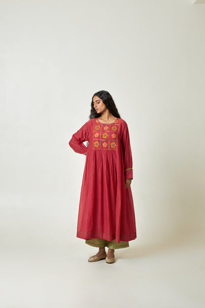 Scarlet Bloom Embroidered kurta