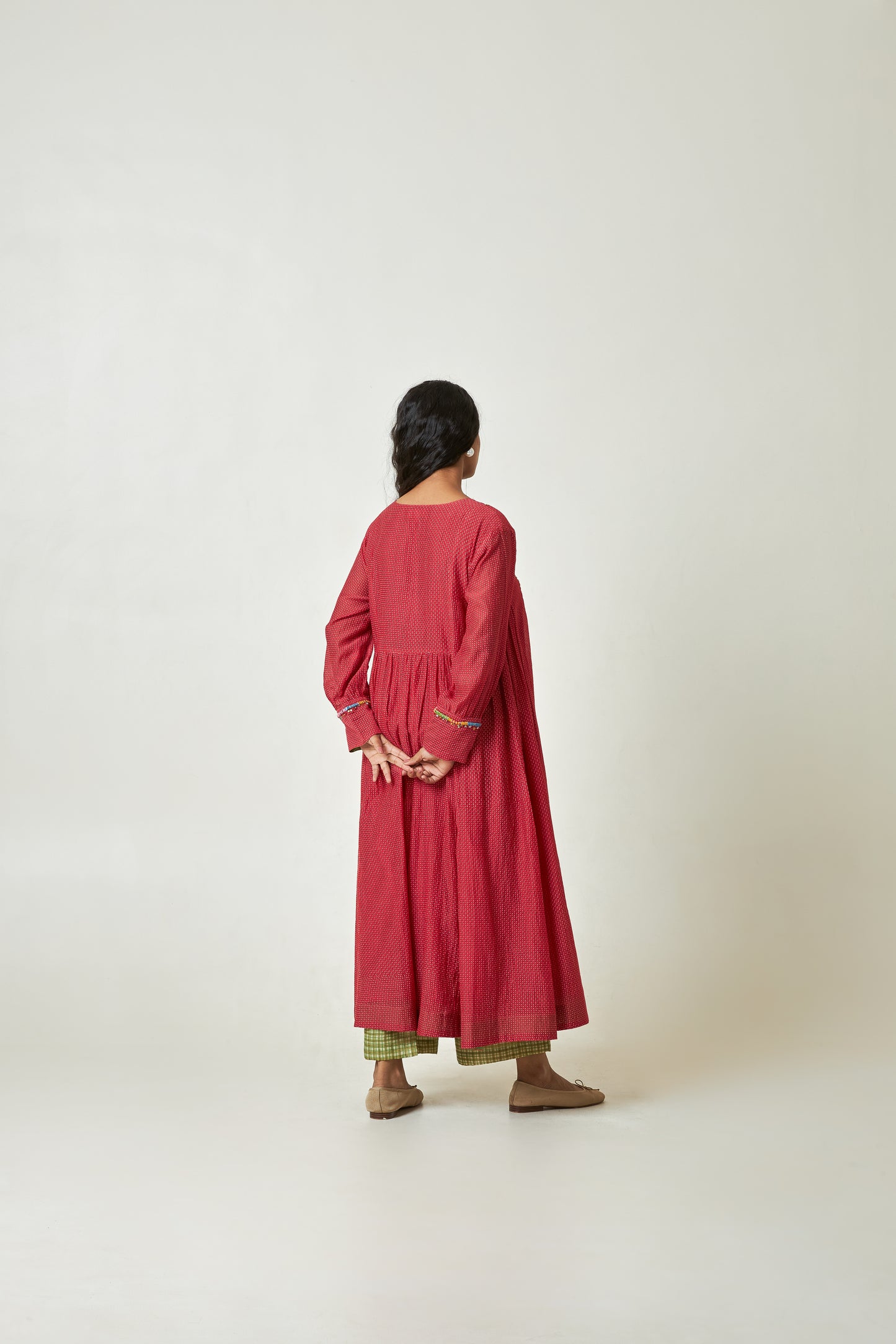 Scarlet Bloom Embroidered kurta