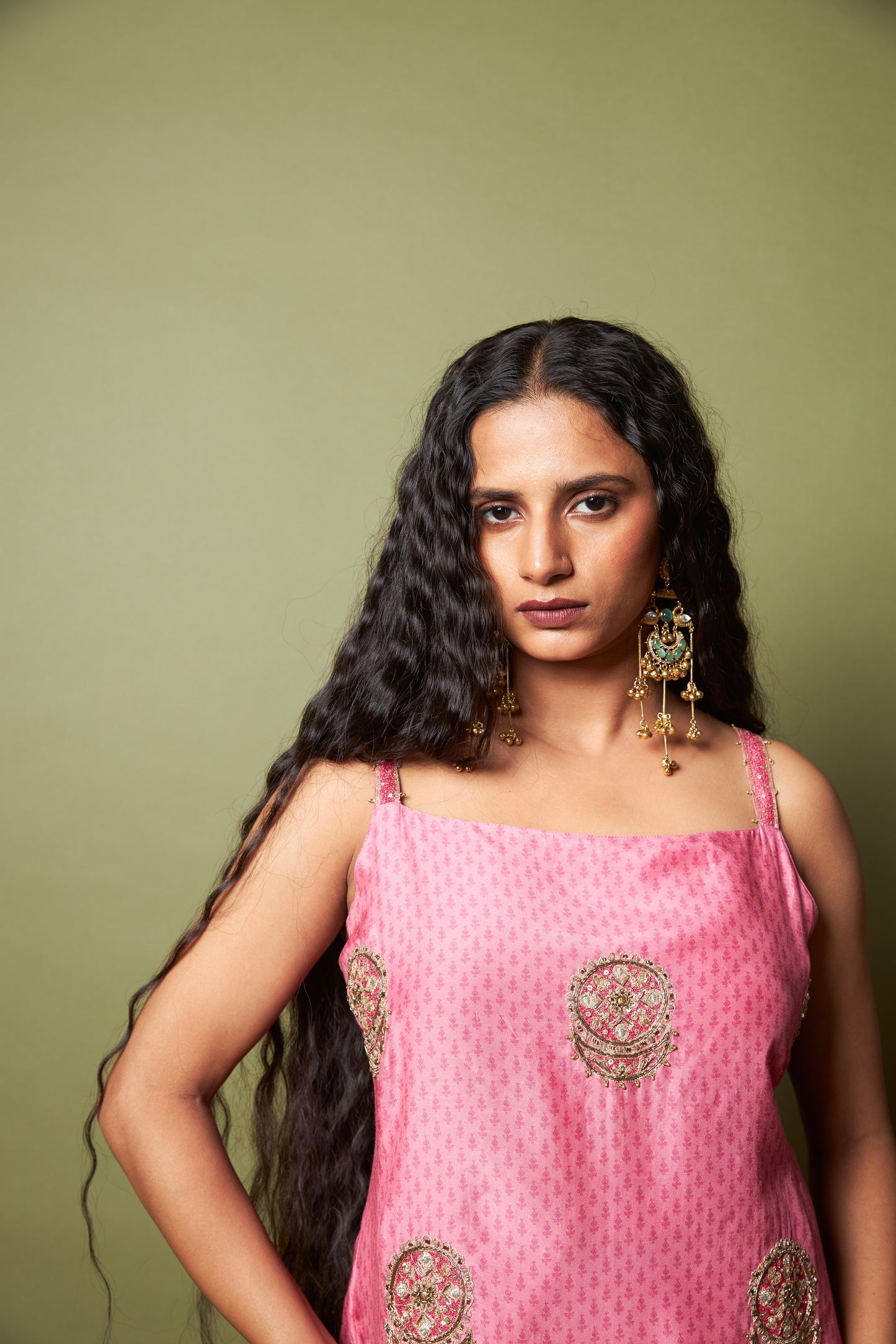 Firozi Gulab embroidered kurta set