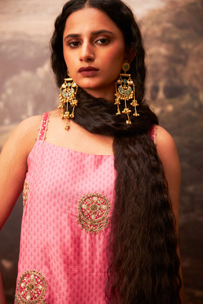 Firozi Gulab embroidered kurta set