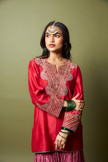 Lal Noorani embroidered kurta