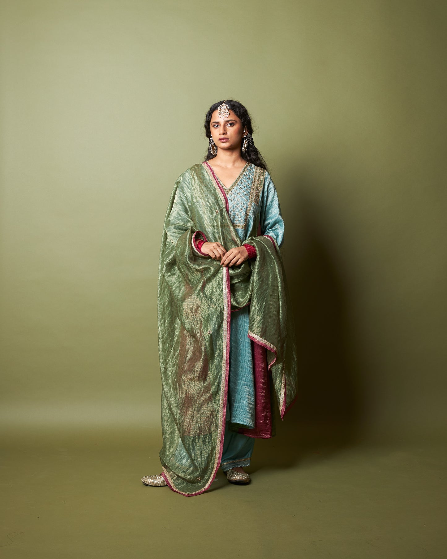 Firoza embroidered dupatta