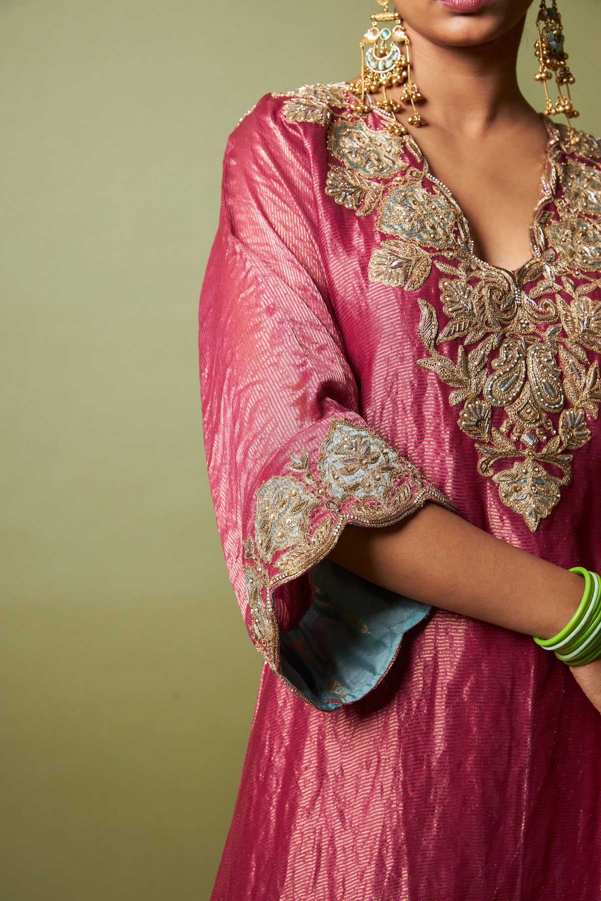 Gulnaar Embroidered Kaftan Set (Ready to Ship) - Set Of 2