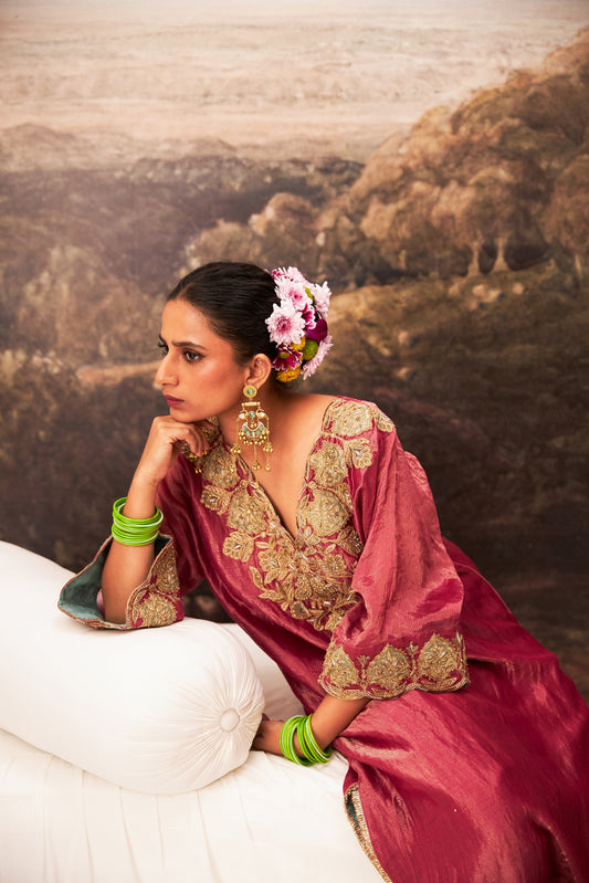Gulnaar Embroidered Kaftan Set (Ready to Ship) - Set Of 2