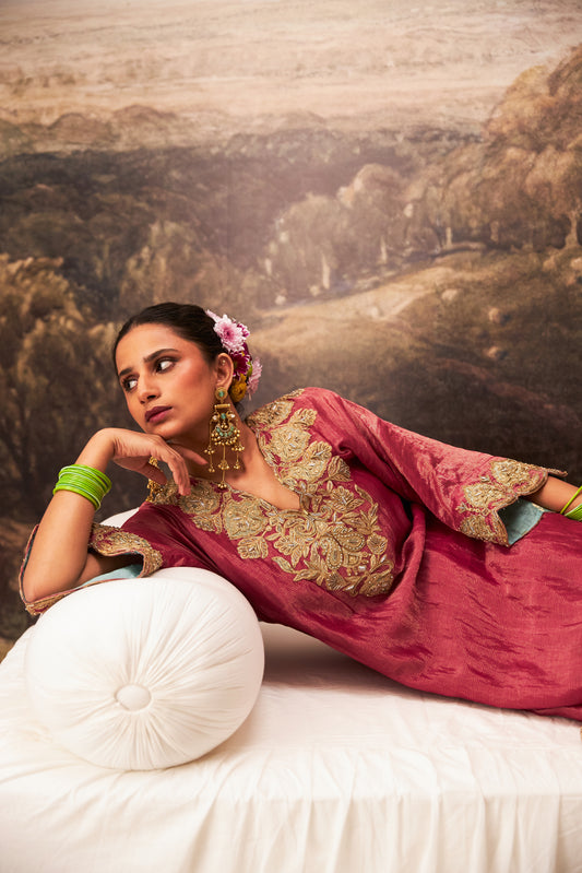 Gulnaar embroidered kaftan set