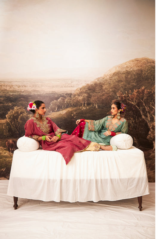 Gulnaar embroidered kaftan set