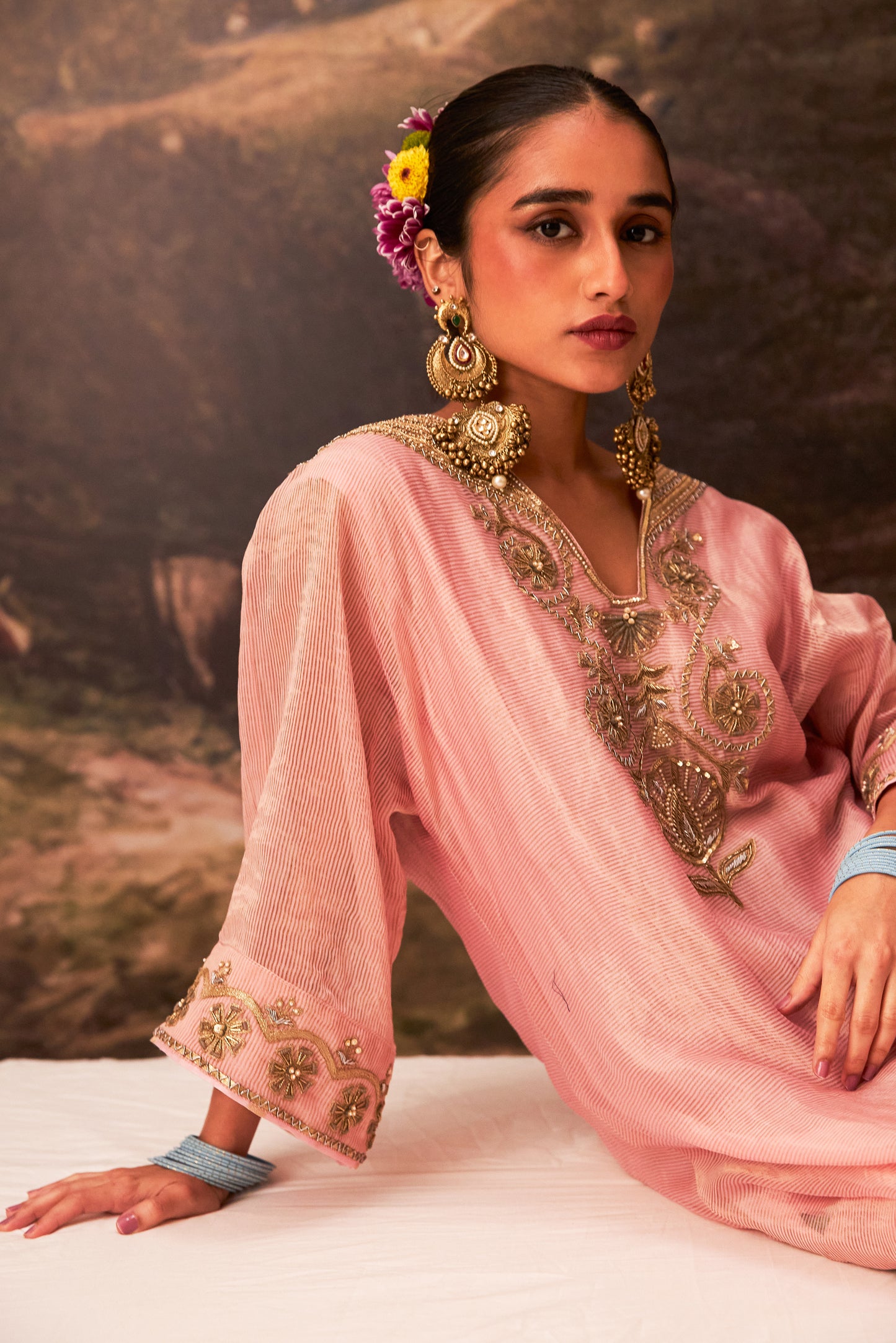 Rosika embroidered kaftan set