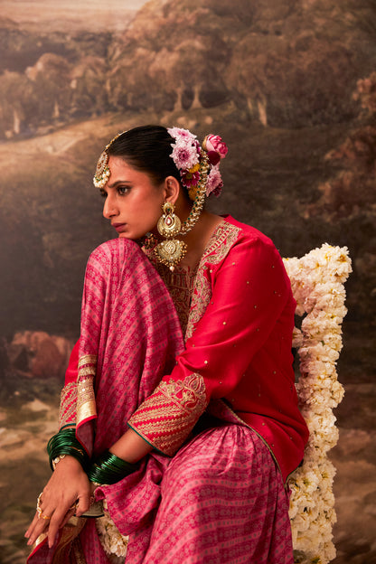 Lal Noorani embroidered kurta set