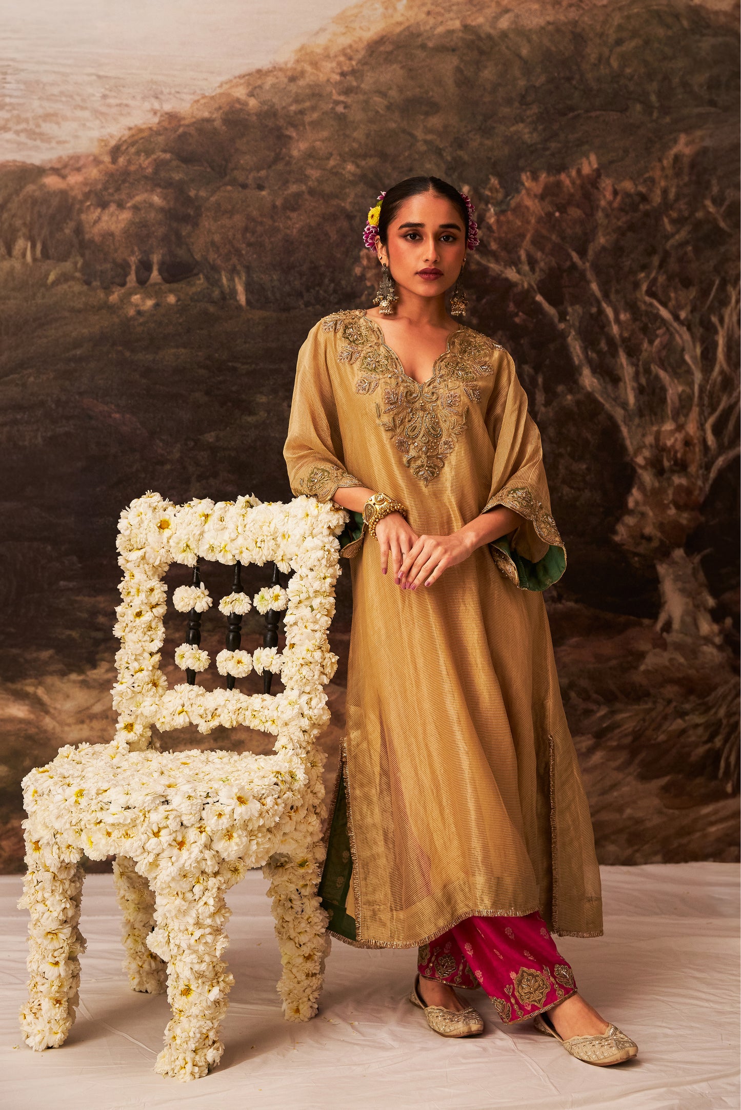 Mehtab Noor embroidered kaftan set