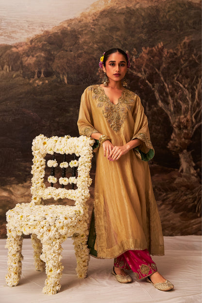Mehtab Noor embroidered kaftan set