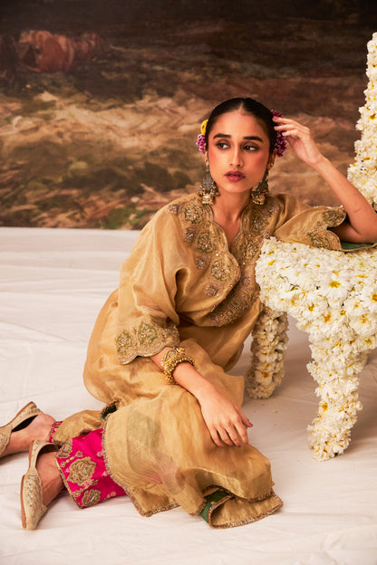 Mehtab Noor embroidered kaftan set