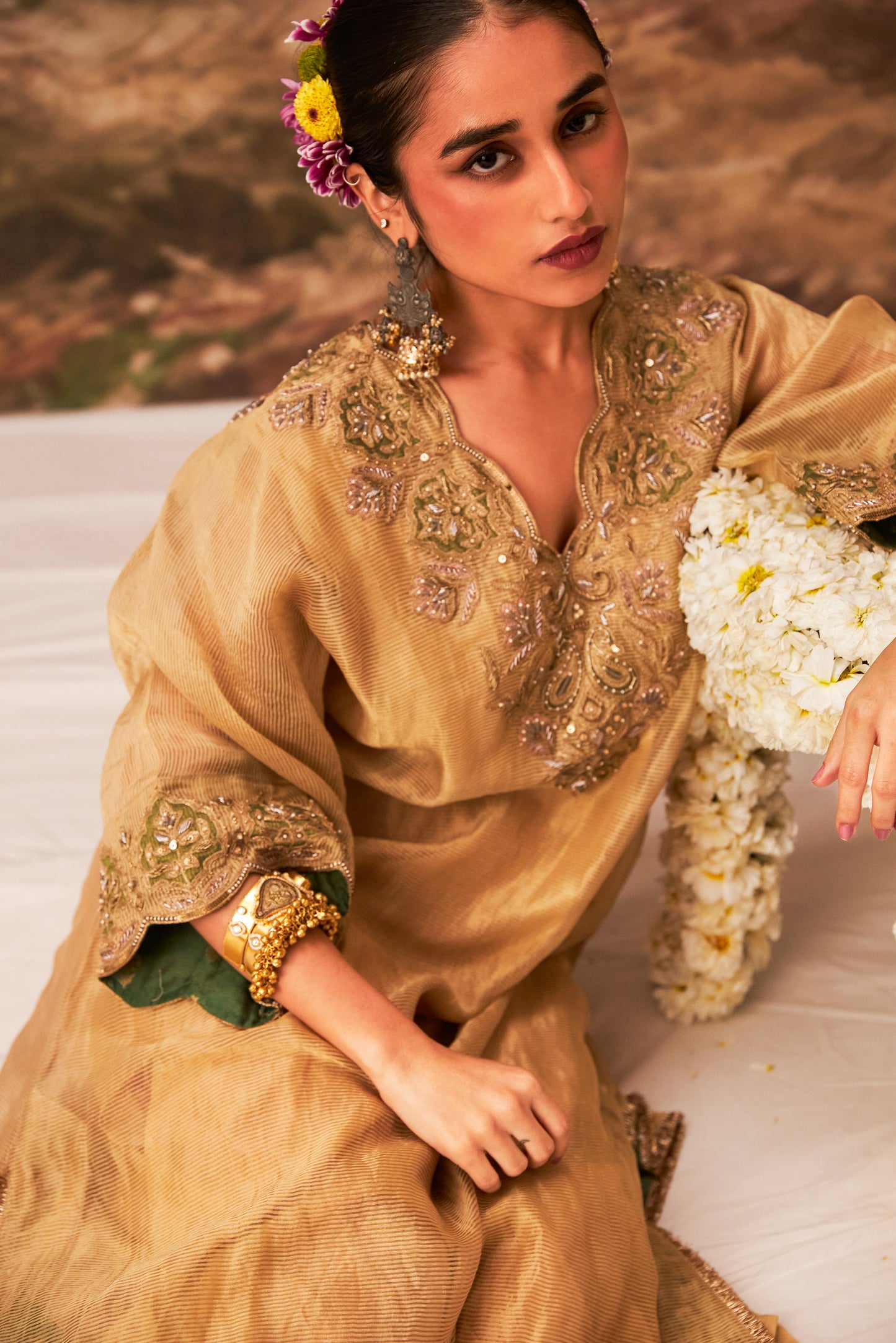 Mehtab Noor embroidered kaftan set