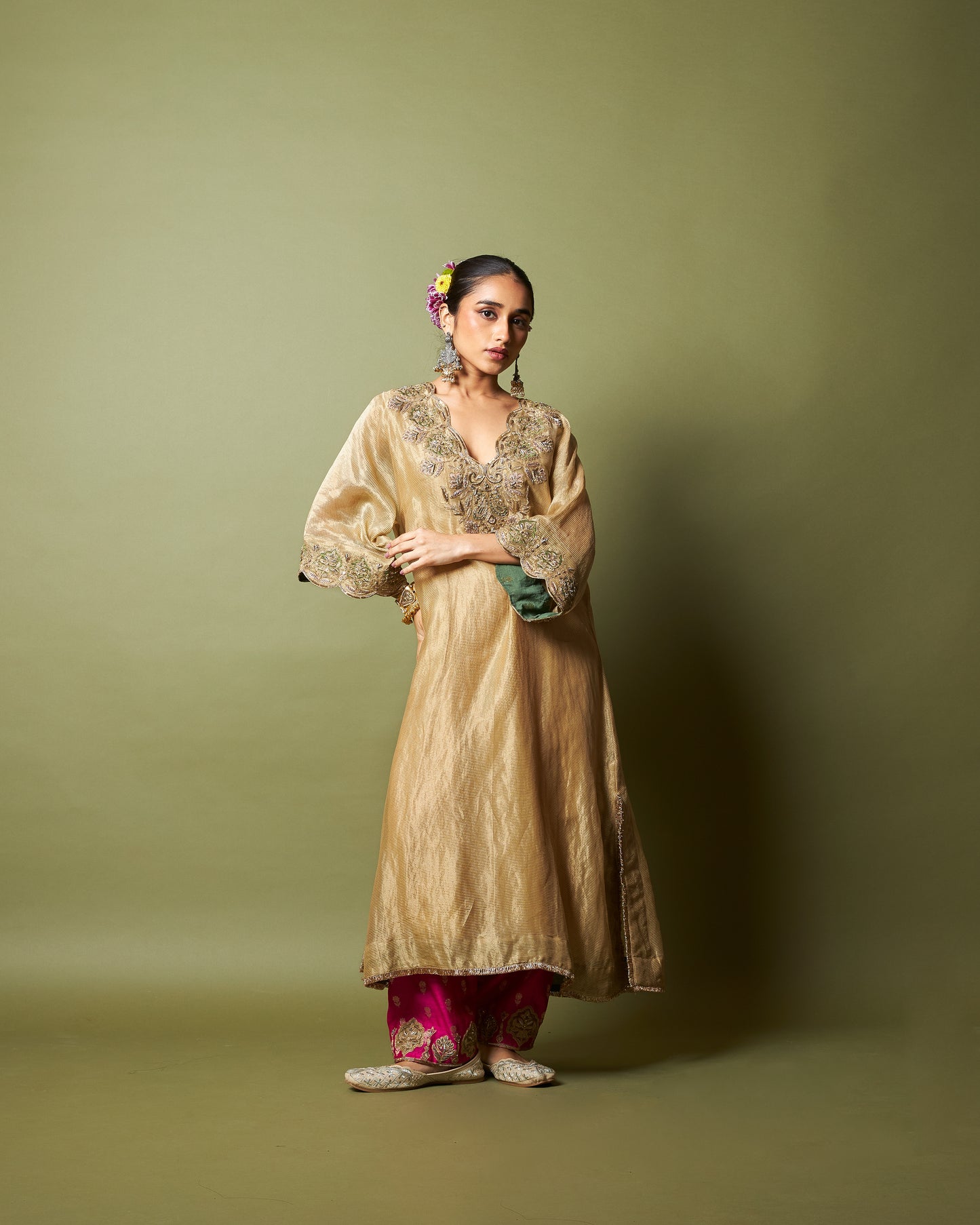 Mehtab Noor embroidered kaftan set