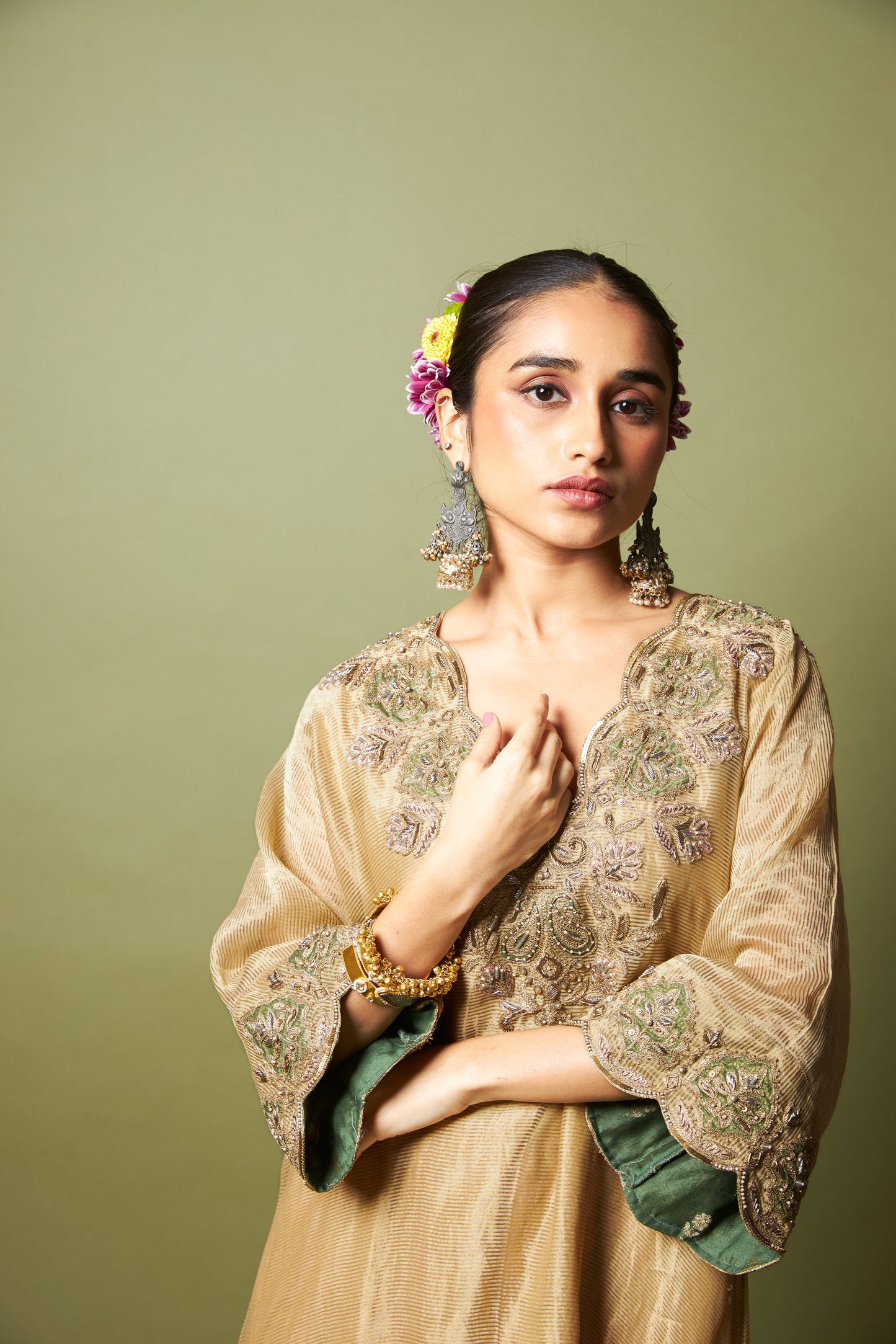 Mehtab Noor embroidered kaftan set