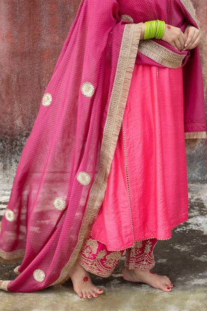 Pink city embroidered dupatta