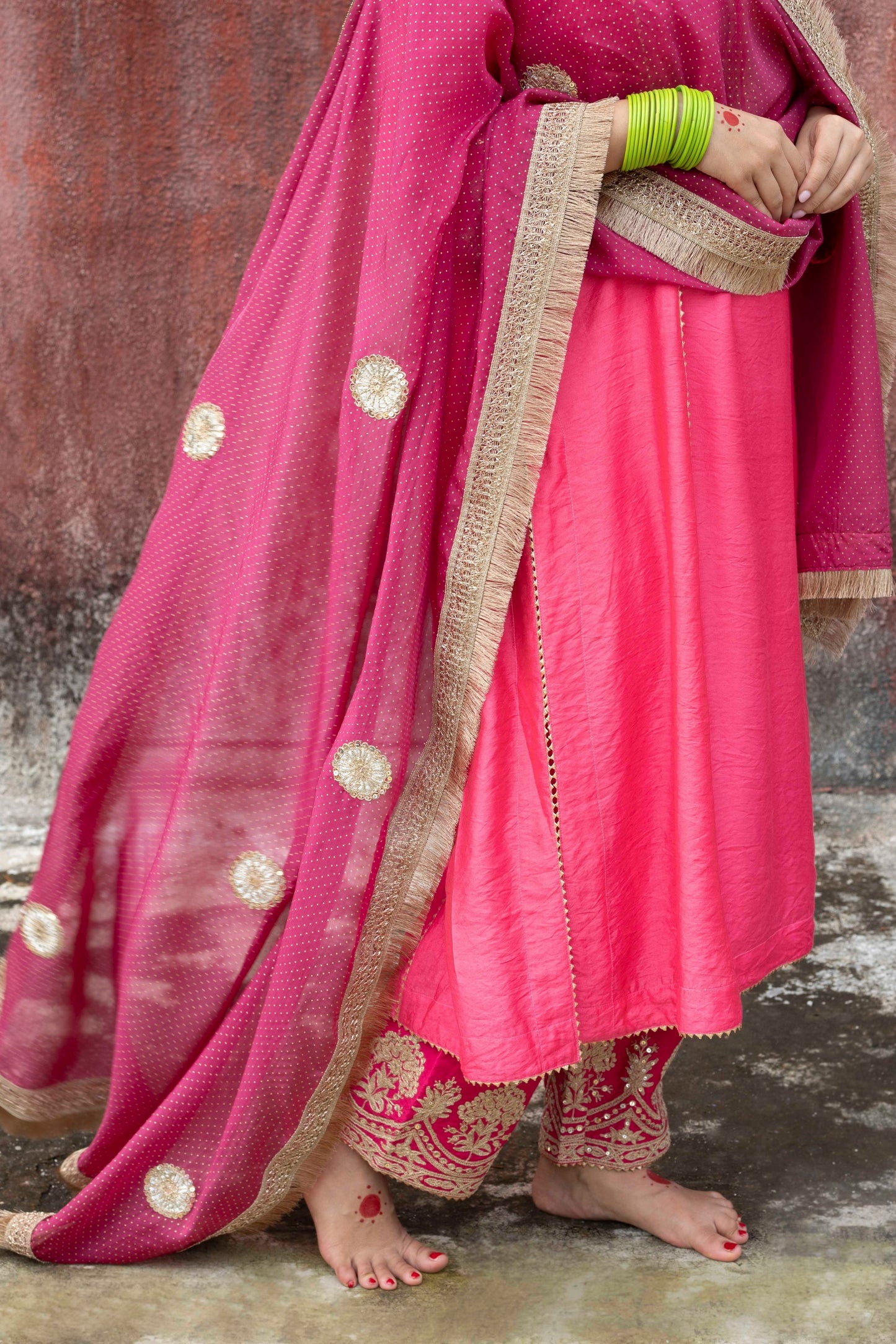 Pink city embroidered kurta set