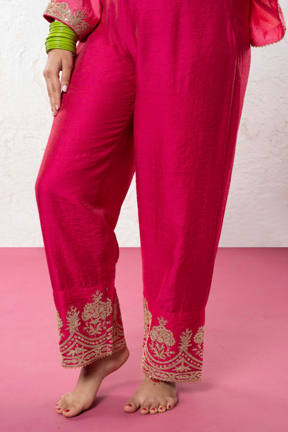 Pink city embroidered pants