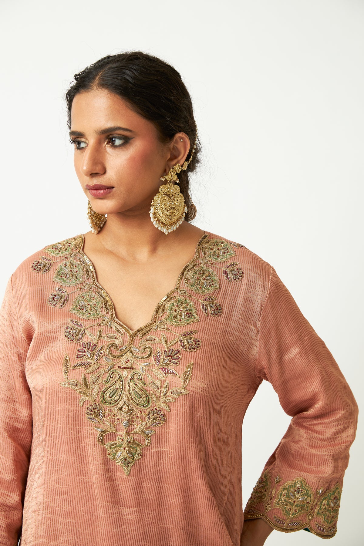 Rang Angaar Embroidered Kurta Set- Set of 3 - 13