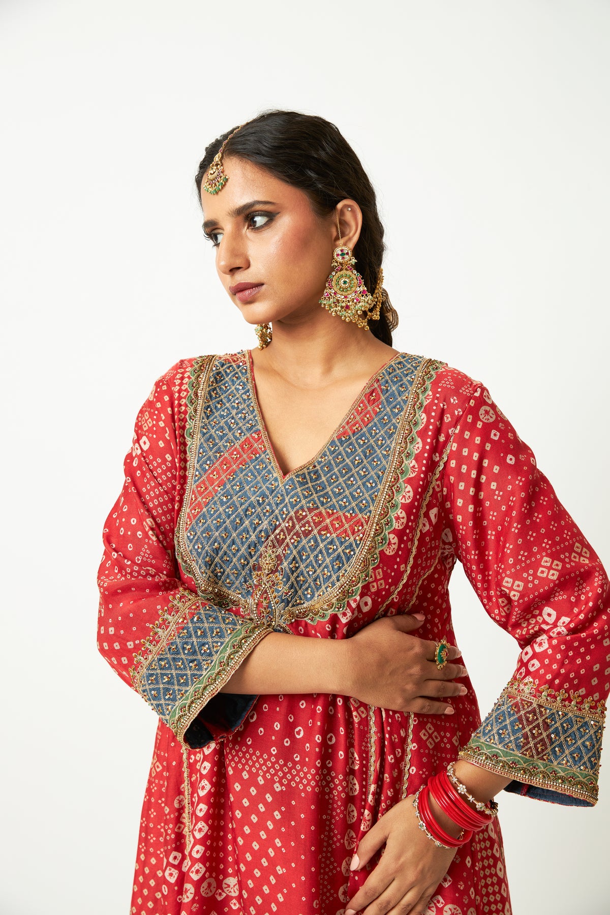 Rang Pataka Embroidered Kurta Set- Set of 3 - 13