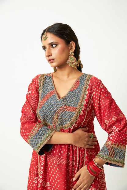 Rang Pataka Embroidered Kurta Set- Set of 3 - 13