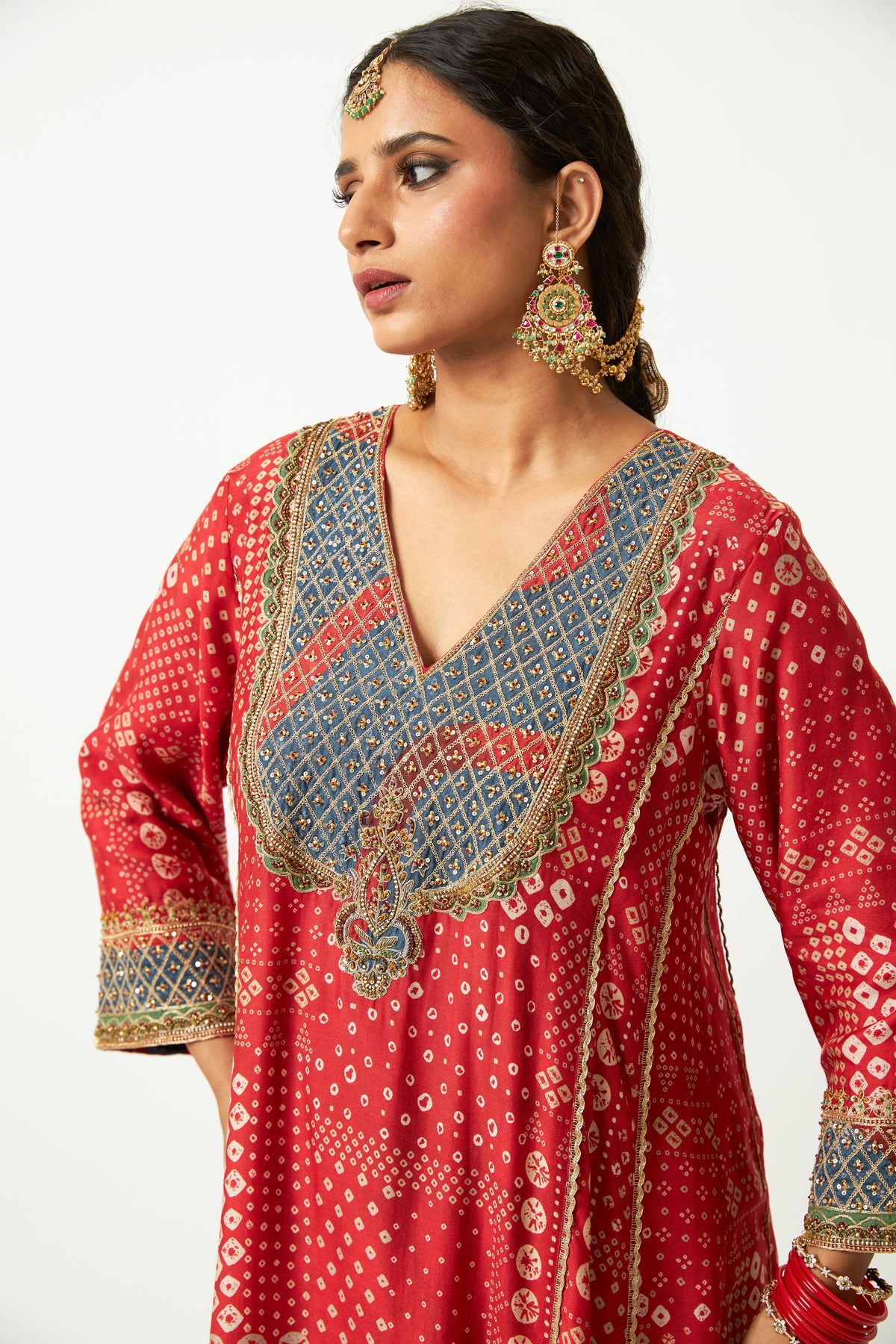 Rang Pataka Embroidered Kurta Set- Set of 3 - 14