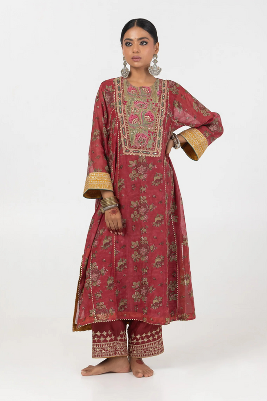 Roya Hand Block Printed Kurta