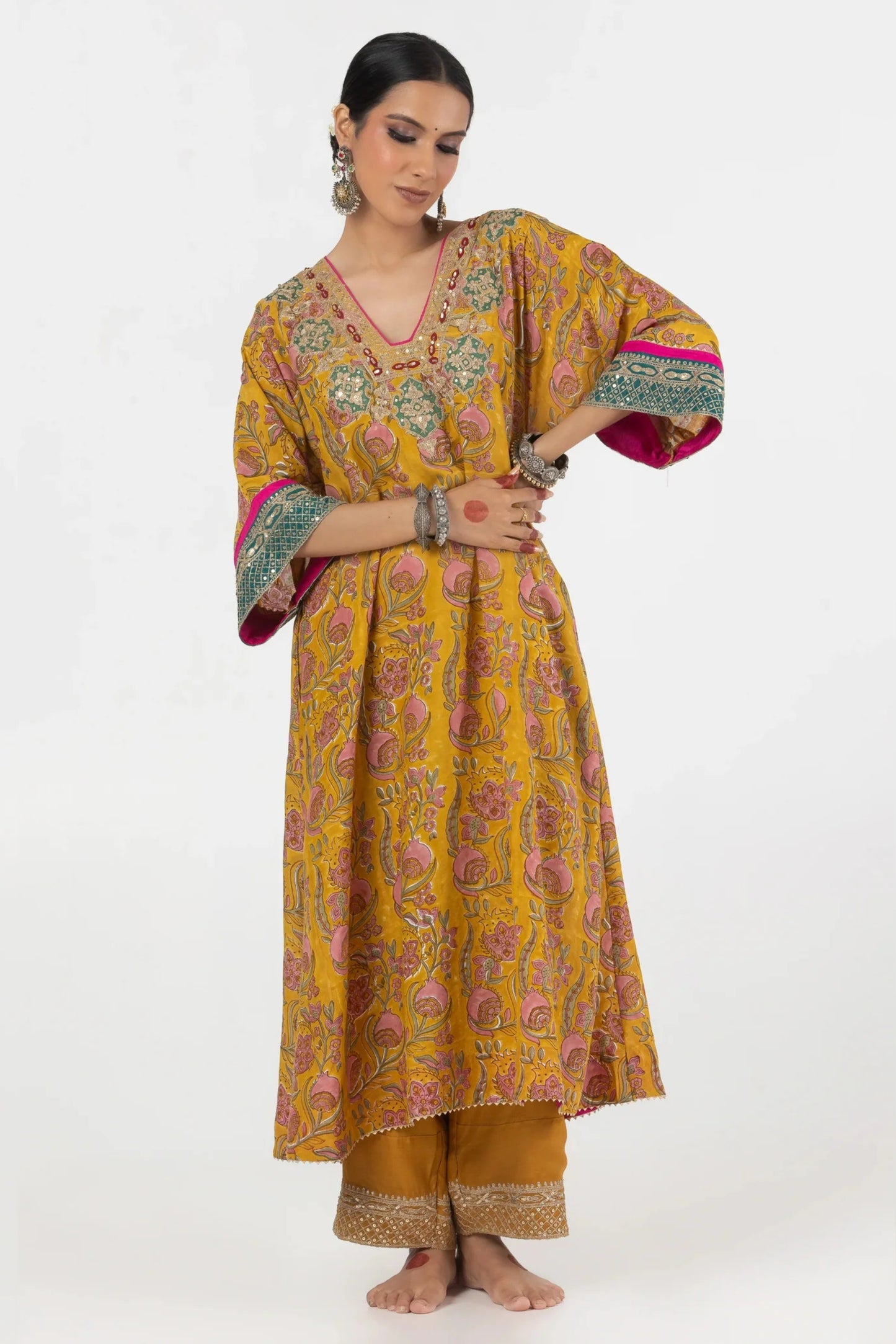 Ruhab Hand Block Printed Kurta Set