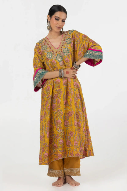 Ruhab Hand Block Printed Kurta Set