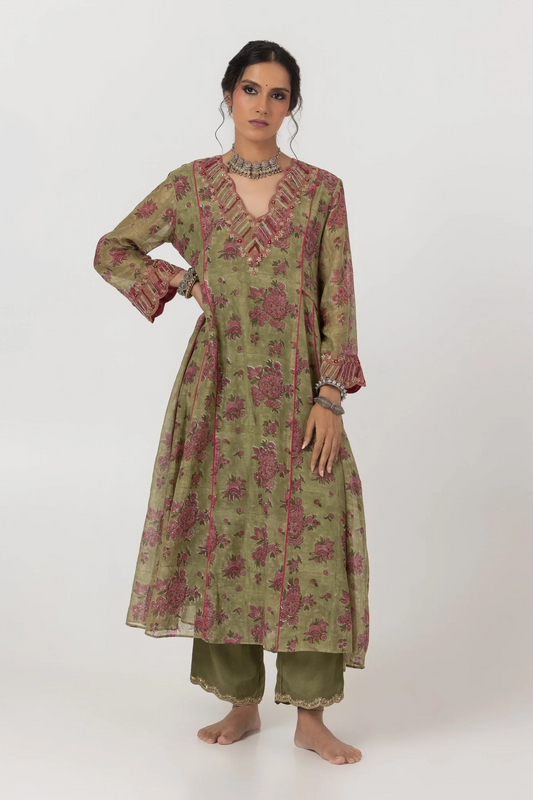 Sanna Hand Block Printed Kurta