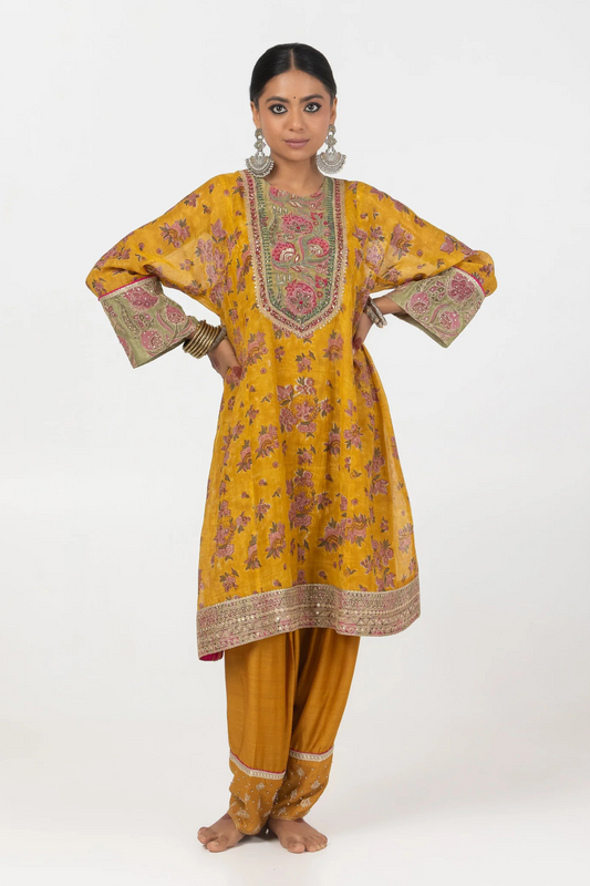 Shaadmaani Hand Block Printed Kurta