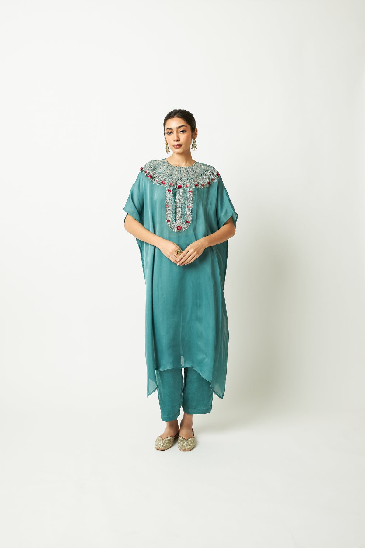 Shyaam Adaa Embroidered Kaftan Set- Set of 2 - 4
