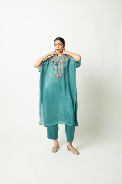 Shyaam Adaa Embroidered Kaftan Set- Set of 2 - 6