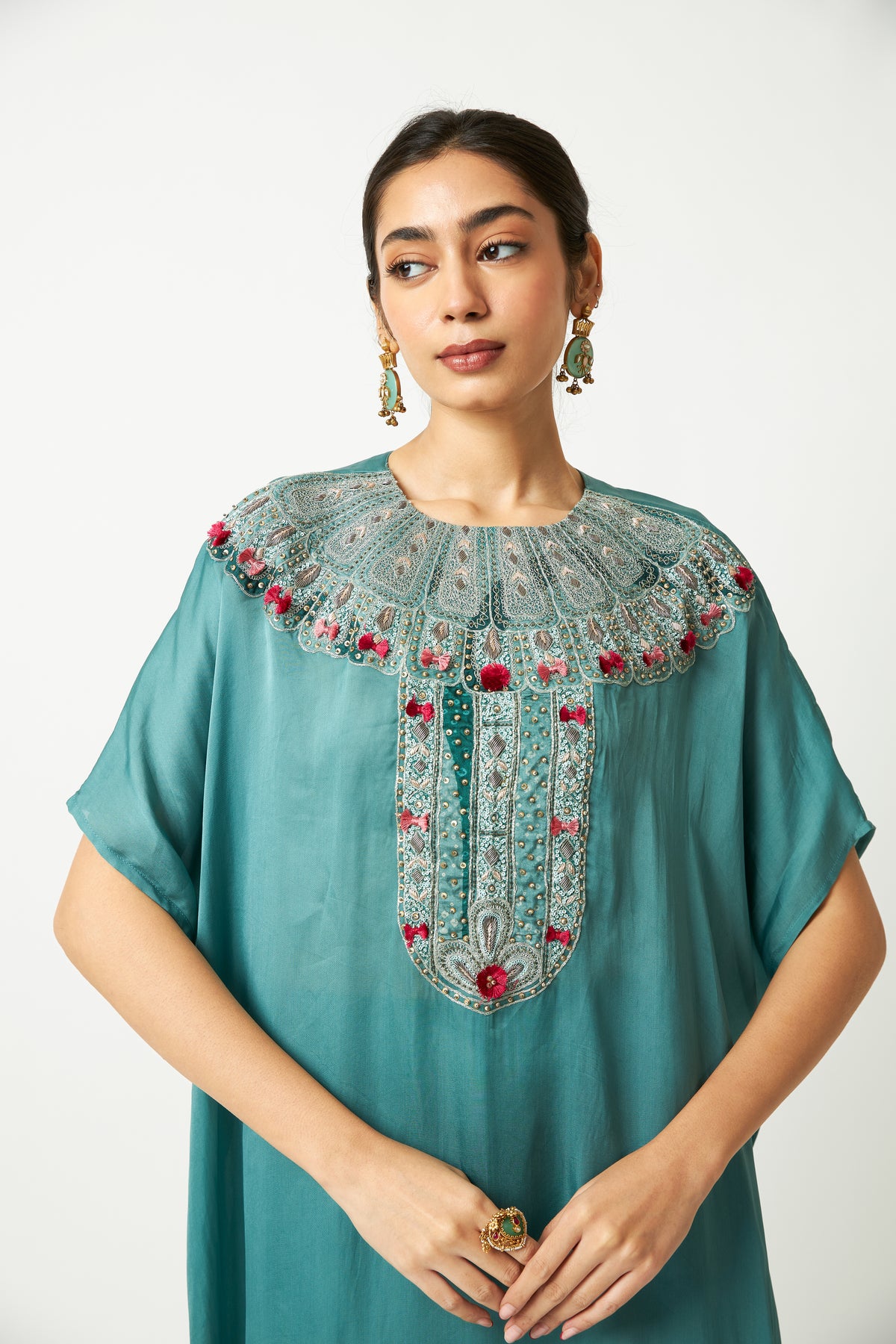 Shyaam Adaa Embroidered Kaftan Set- Set of 2 - 10