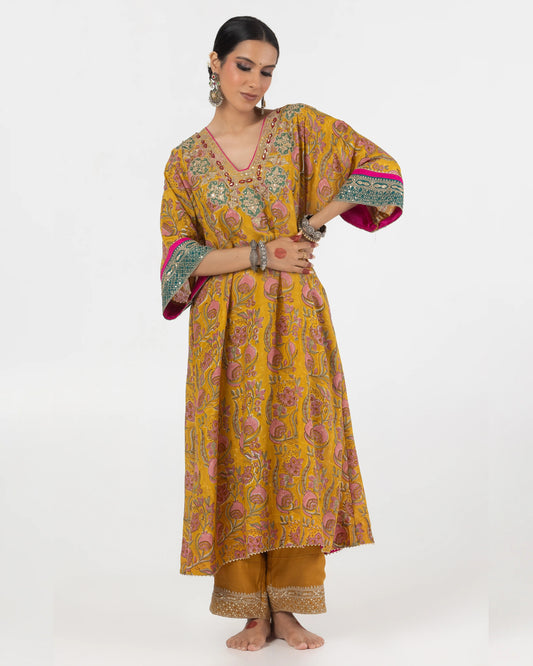 Ruhab Hand Block Printed Kurta Set