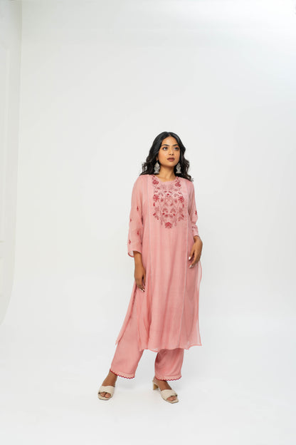 Rose Chikankari Kurta