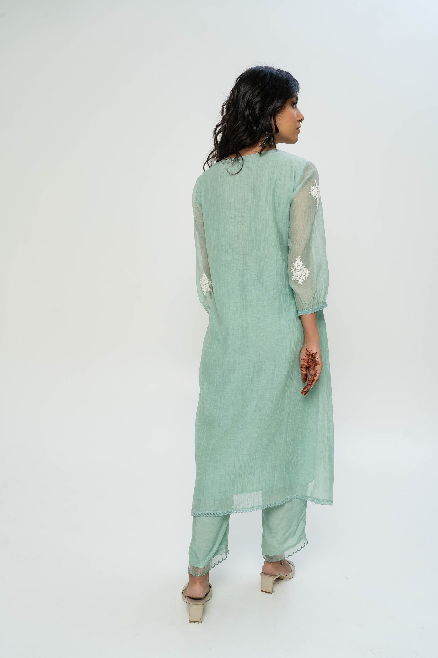 Carnations Embroidered Kurta Set