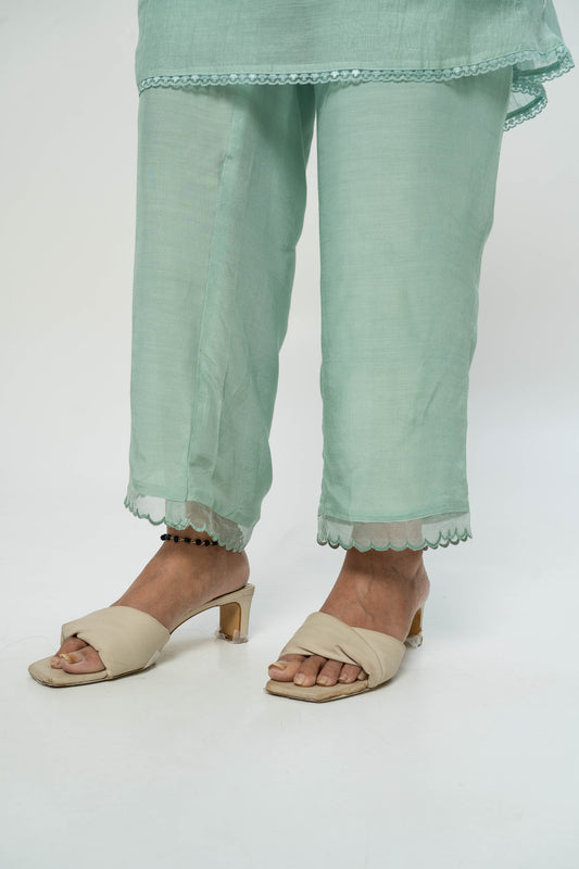 Carnations Embroidered Pants