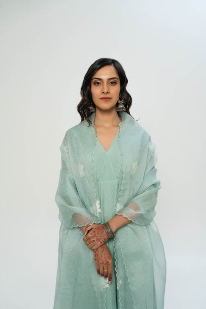 Carnations Embroidered Kurta Set