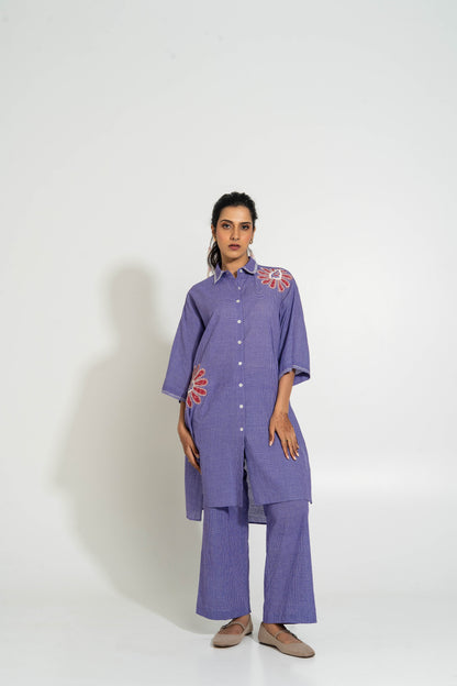 Purple And White Hand Woven Cotton Bottom