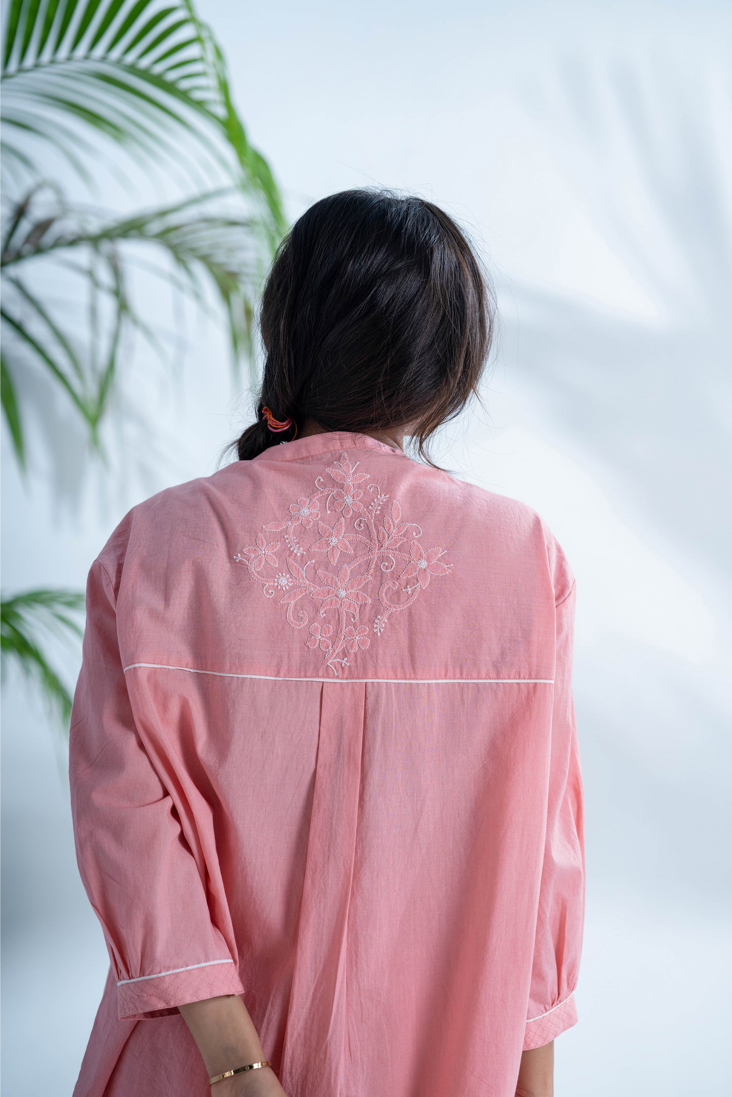 Cerise Pink Chikankari kurta