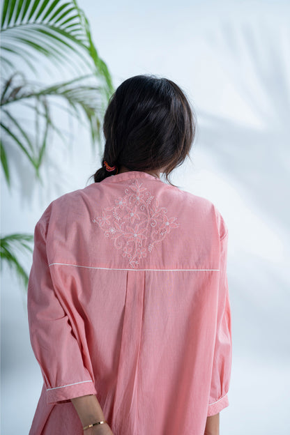 Cerise Pink Chikankari kurta