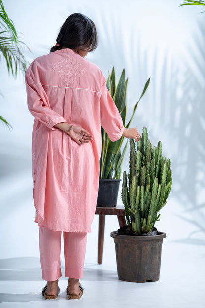 Cerise Pink Chikankari kurta