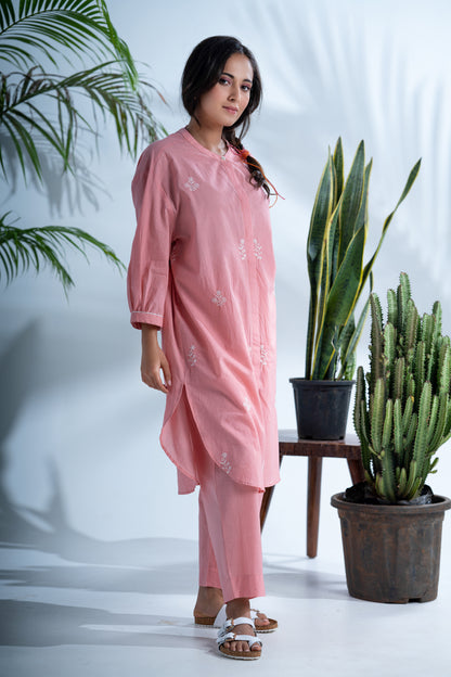 Cerise Pink Chikankari kurta